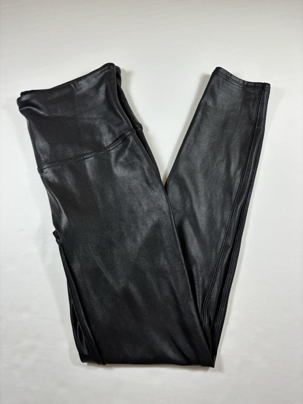 Spanx Faux Leather Leggings Black Large Skinny Leg